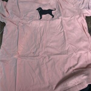 Pink Tee with Black Dog Graphic
